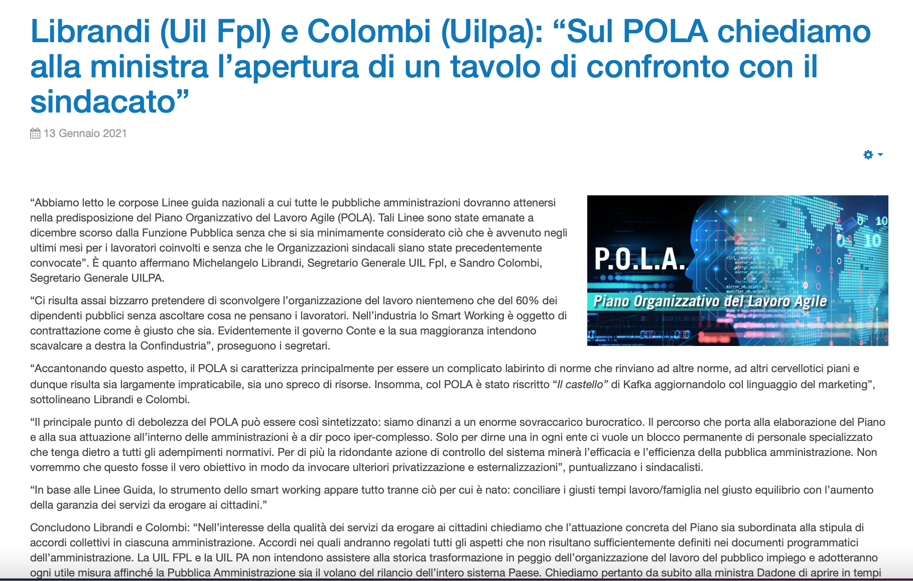 comunicato pola