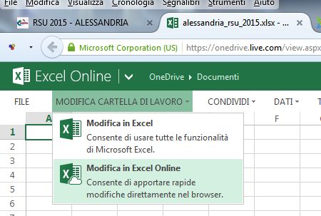 modifica excel on line
