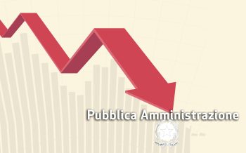 red color 3d downtrend line arrow go down in flat icon design and bar chart on yellow color background