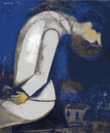 Dipinto di Marc Chagall, L’homme à la tête renversée, 1919