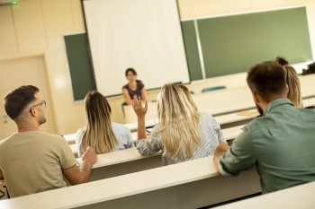 Group of university srudents in the classroom